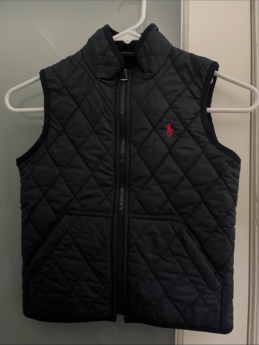Polo by Ralph Lauren Black Quilted Kids Vest with Red Pony